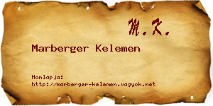 Marberger Kelemen névjegykártya